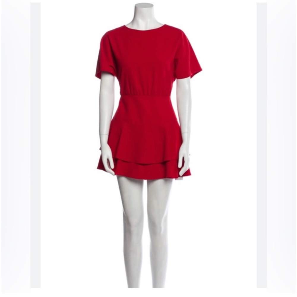 Alice + Olivia Palmira Tie Back Tiered Ruffle Dress